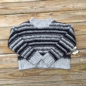 Cliché Black and Grey Stripped Sweater